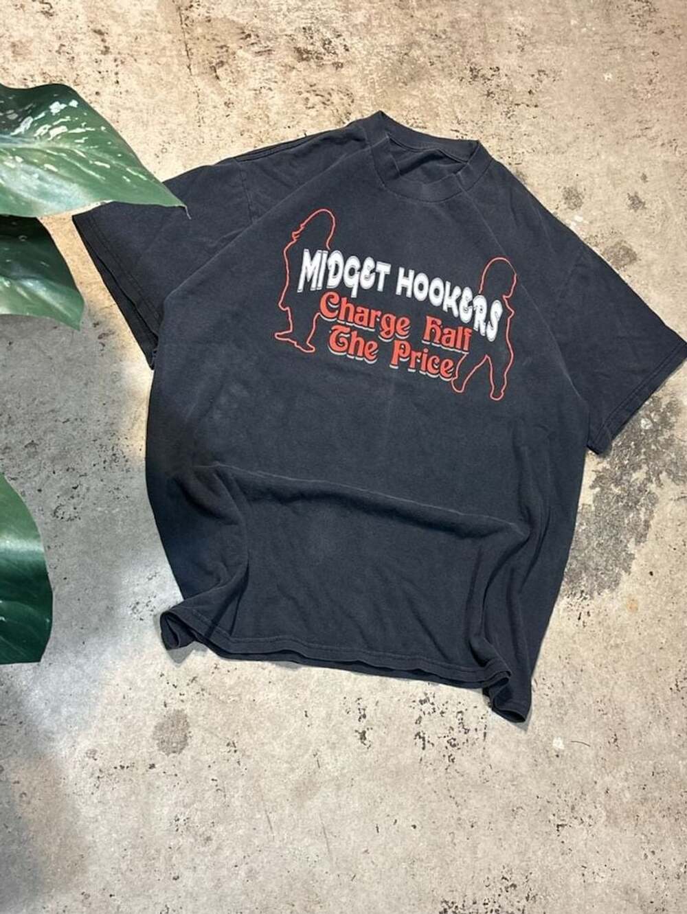 Vintage Midget Hookers Charge Half The Price Graphic T-Shirt Black